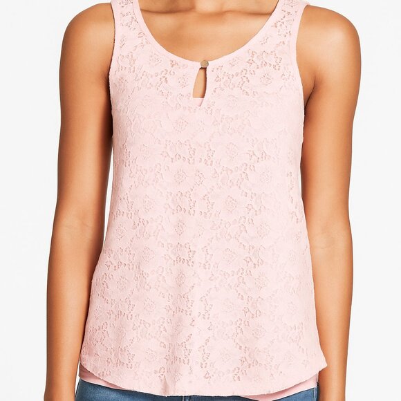 Ellen Tracy vintage ballet pink lace top, size M - Picture 1 of 7